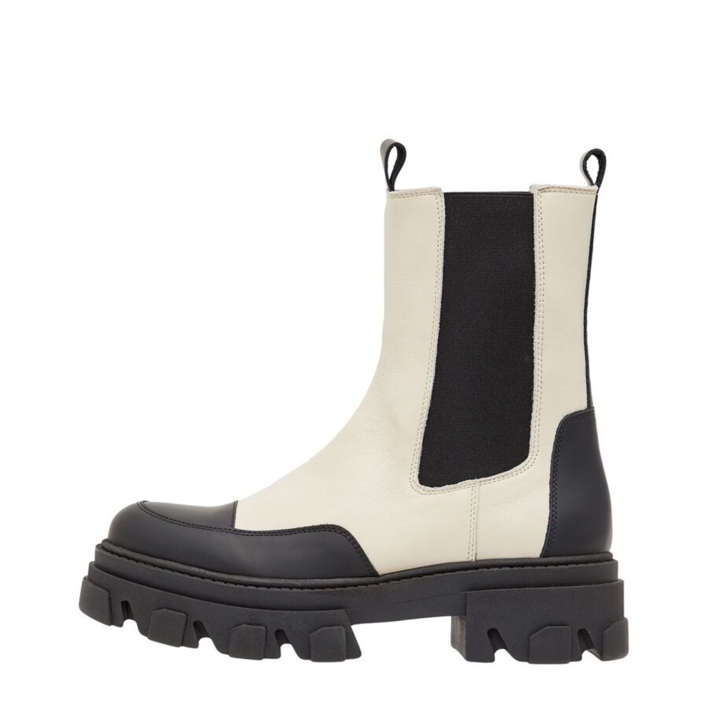 Bianco Black and ivory Chunky leather Chelsea Boots - size 41
